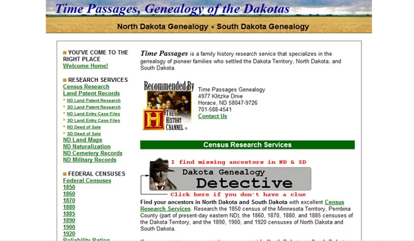 Time Passages Genealogy — Horace, North Dakota