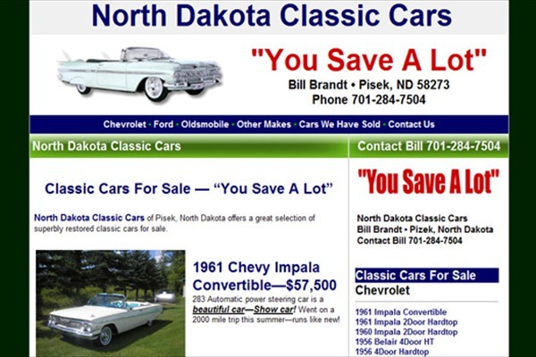 Classic Automobile and Collector Car Dealer - Pisek, North Dakota