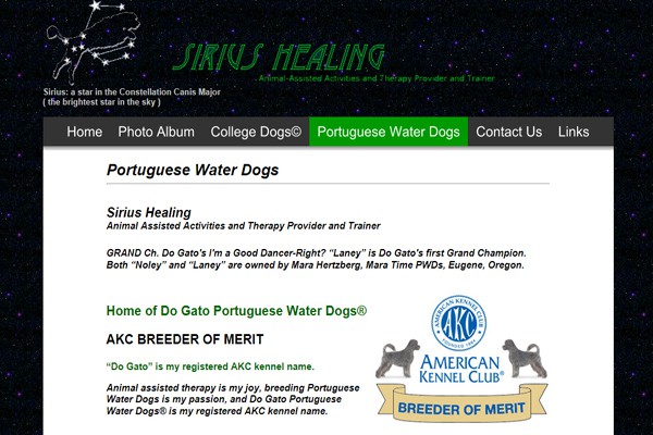 Animal Assisted Activities Trainer and Portuguese Water Dog Breeder - Seattle, Washington