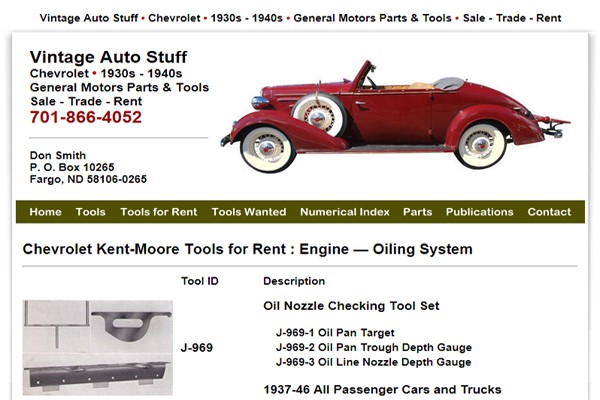 Vintage Automobile Tools Rental Company - Fargo, North Dakota